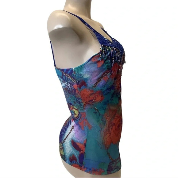 Love Amour Knitted Sublimation & Beads Top Size Medium New With Tags - Picture 2 of 5